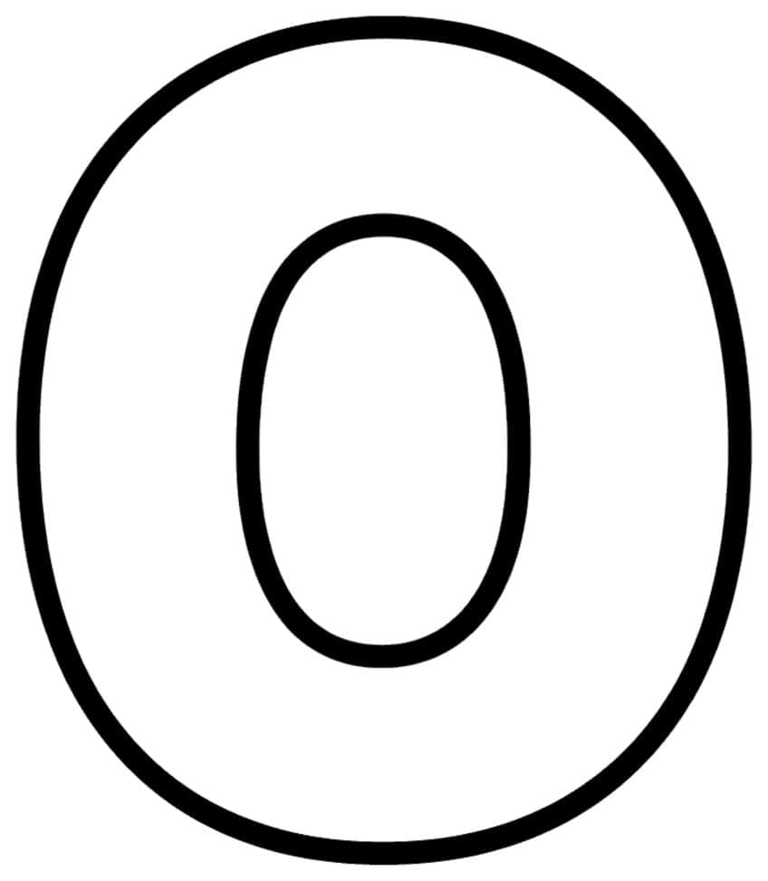 Black outline of a capital letter O, a tall oval ring with a smaller oval opening inside