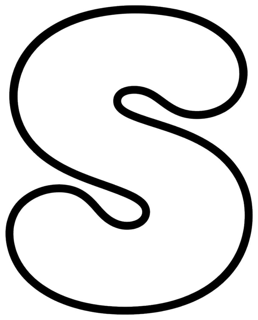 Outline of a large rounded capital letter S in bubble style with thick black lines
