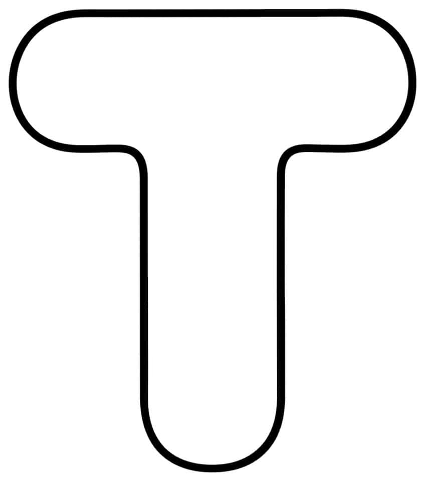 Outline of a capital letter T with a rounded crossbar and a thick rounded stem