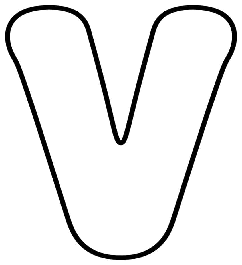 Outline of a fat uppercase letter V with rounded top corners and a curved bottom
