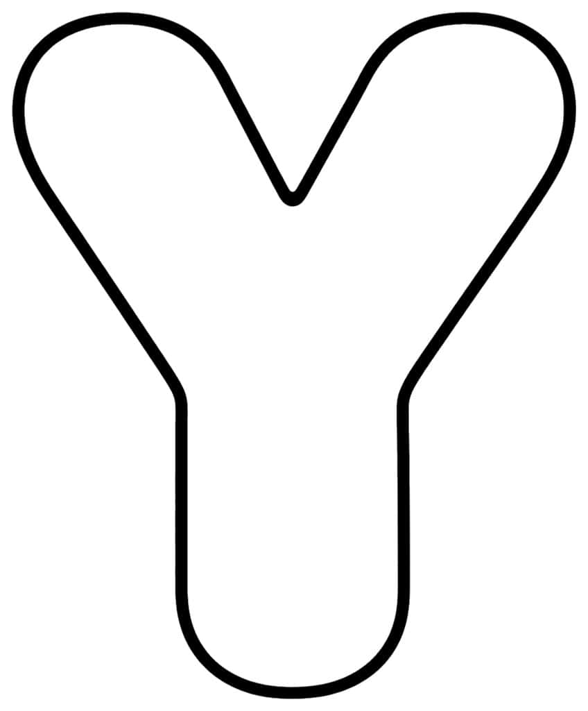 Outline of a capital bubble letter Y with rounded arms and a thick stem