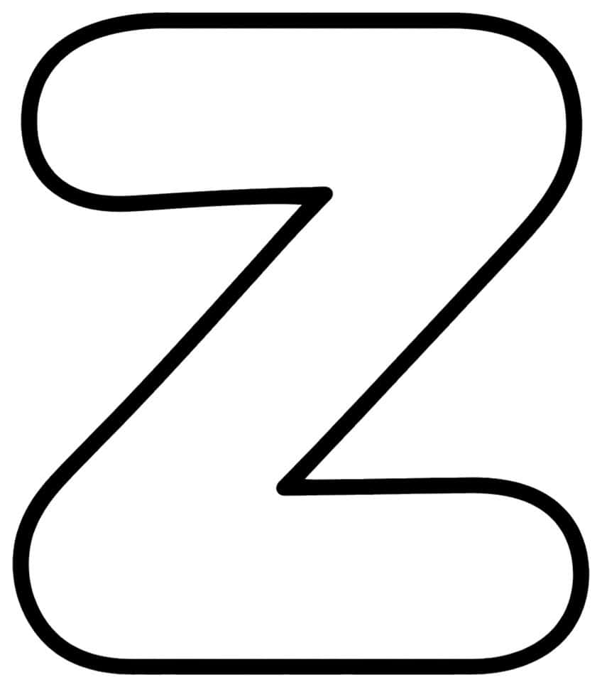 Outline of a capital letter Z with rounded corners and a thick diagonal stroke
