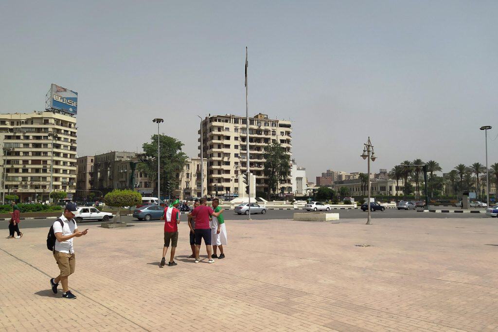 A daytime view across Tahrir Square in Cairo.