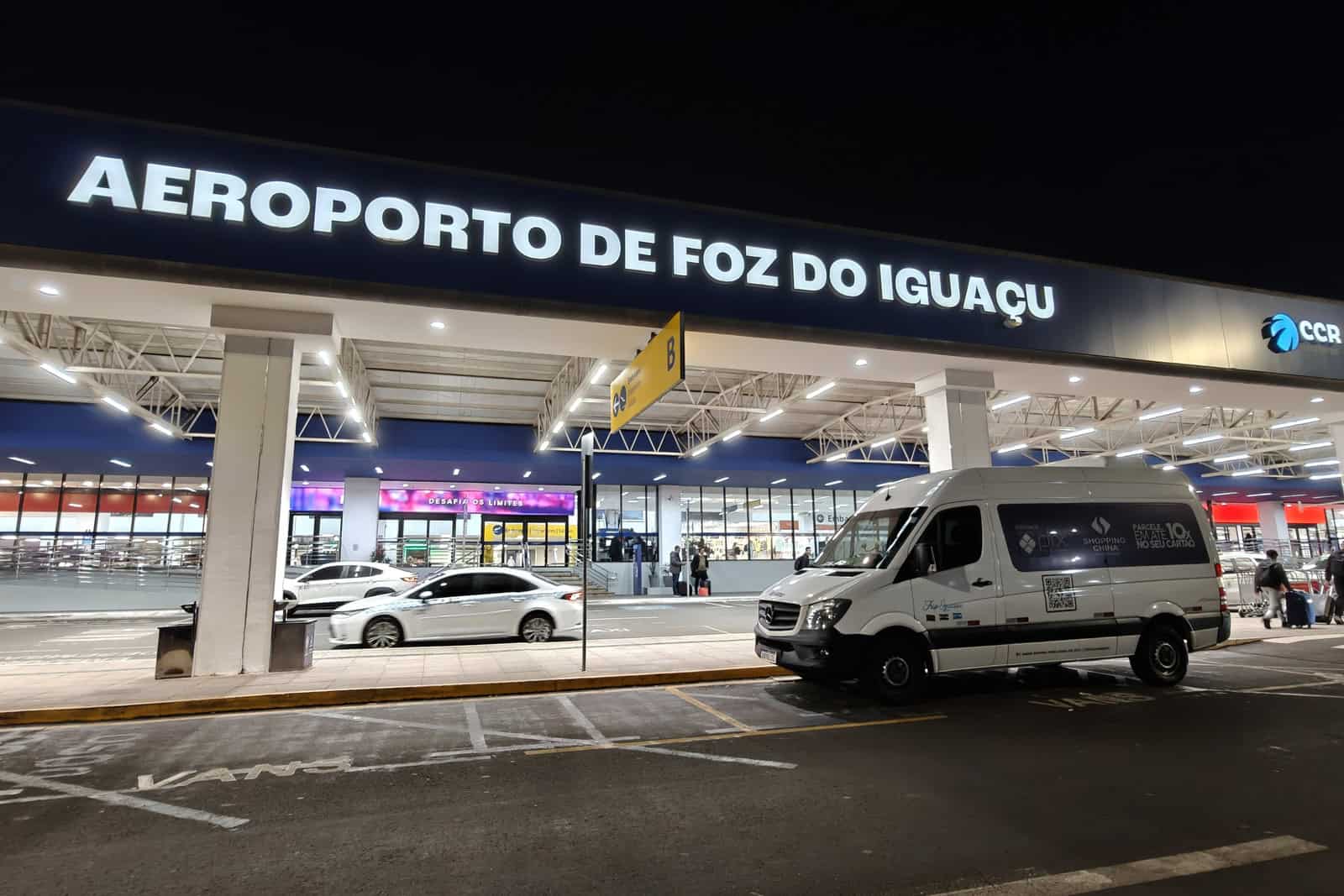The main entrance to the terminal building at Foz do Iguaçu International Airport.