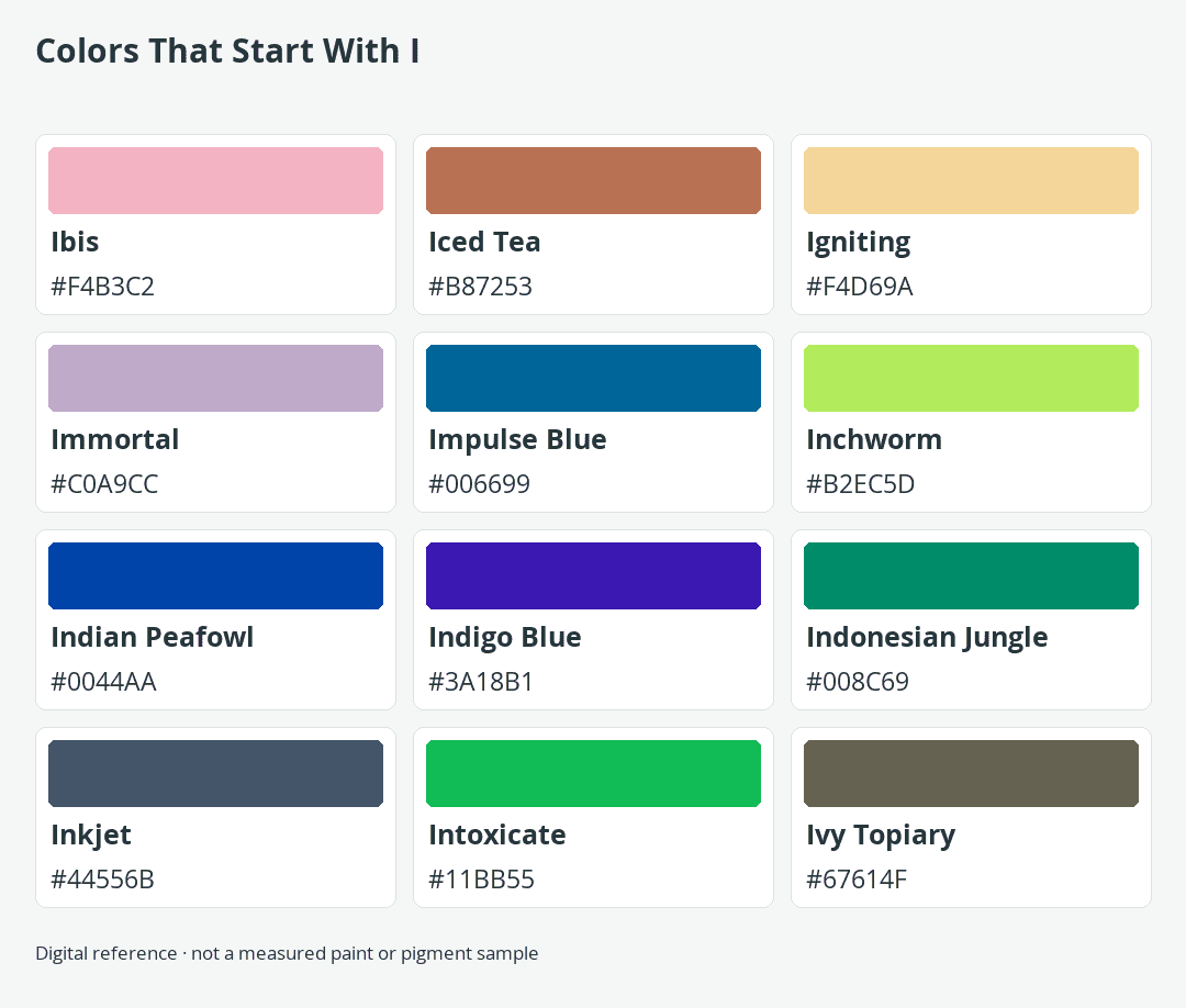 Colors That Start With I