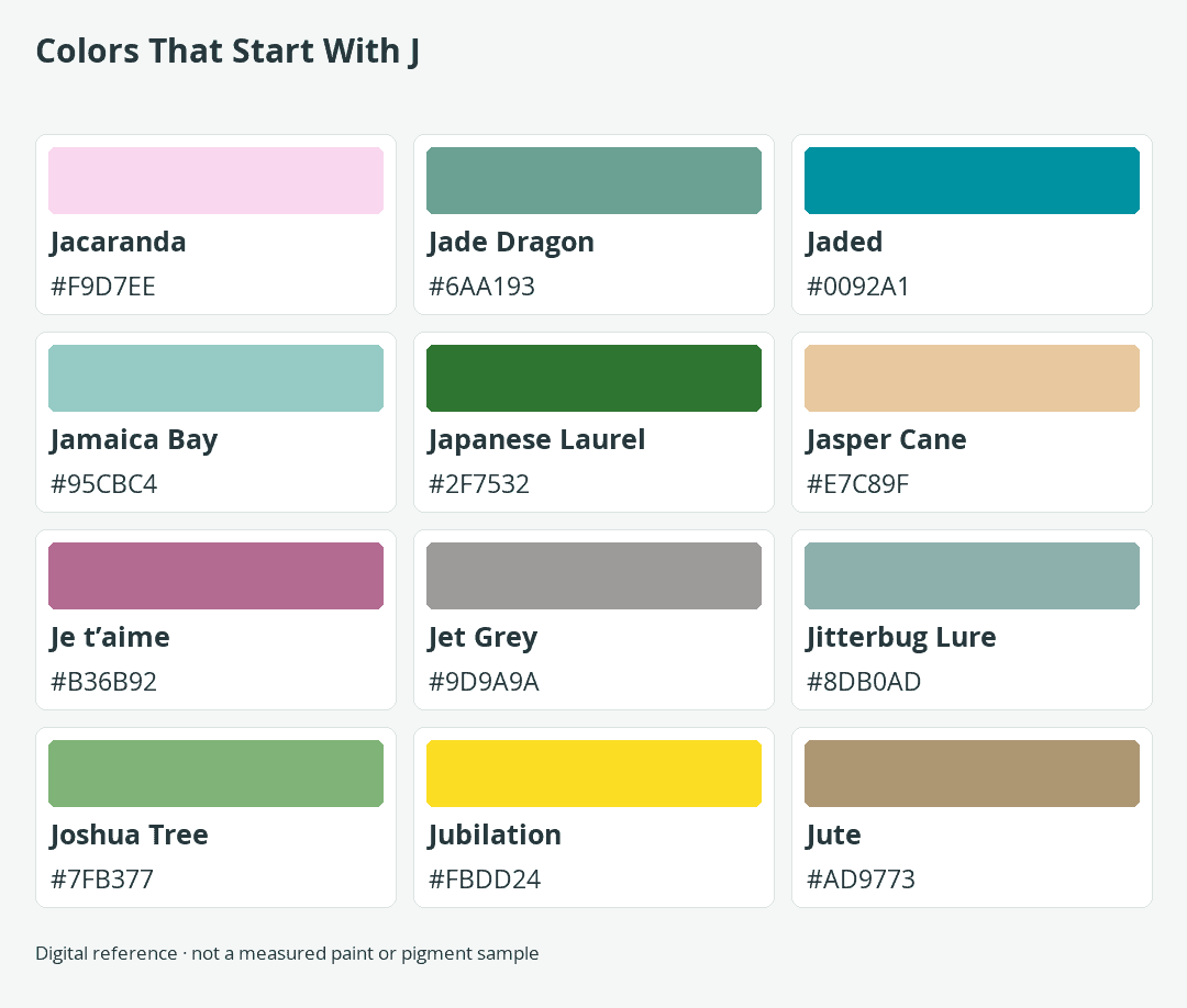 Colors That Start With J