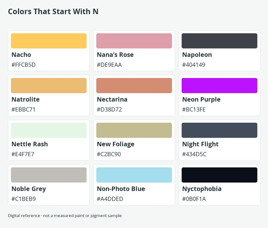 Colors That Start With N