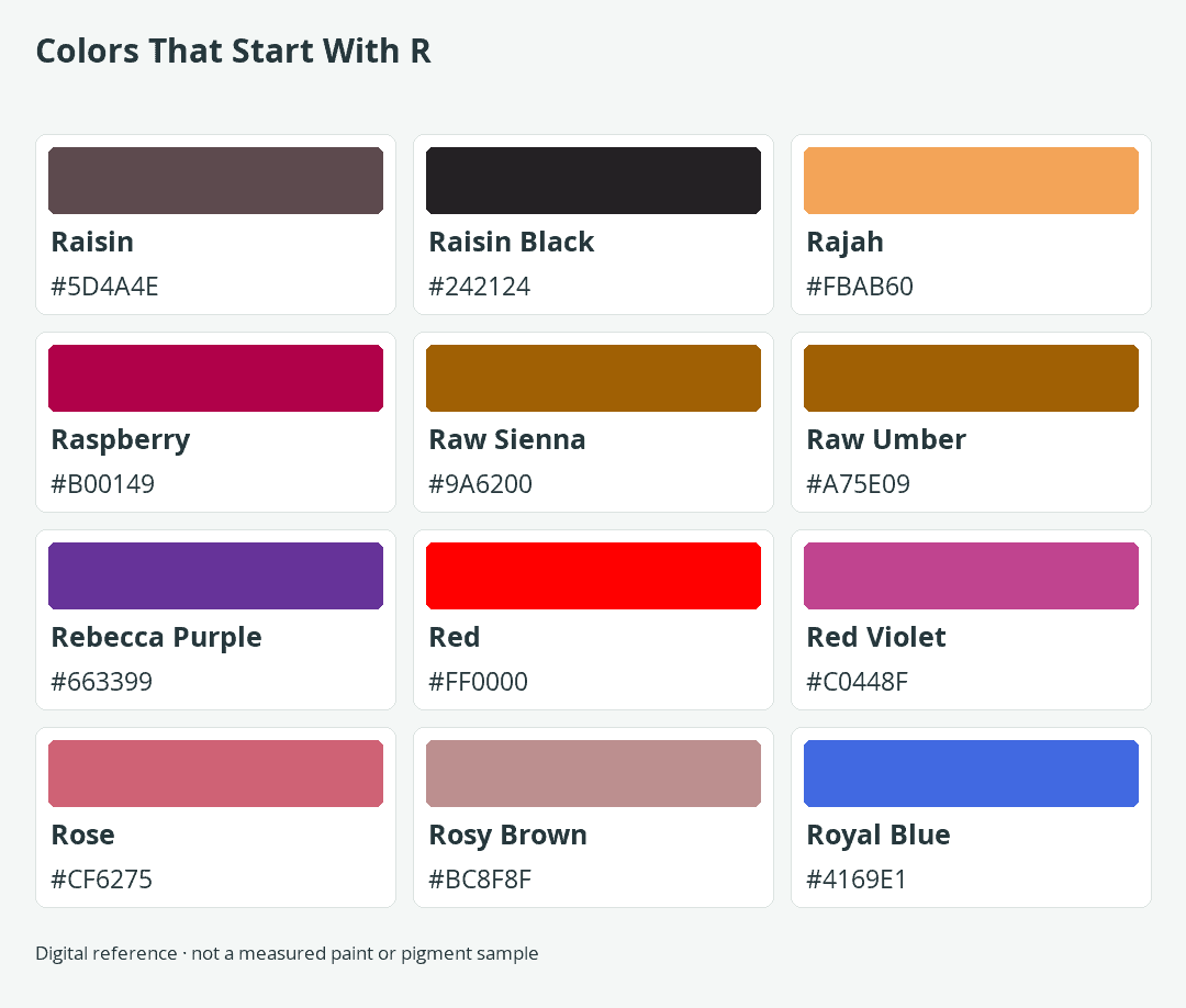Colors That Start With R