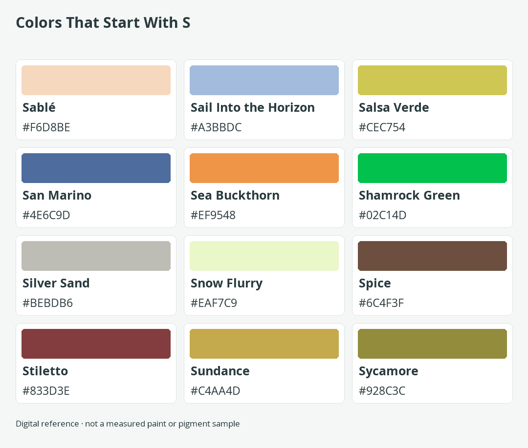 Colors That Start With S
