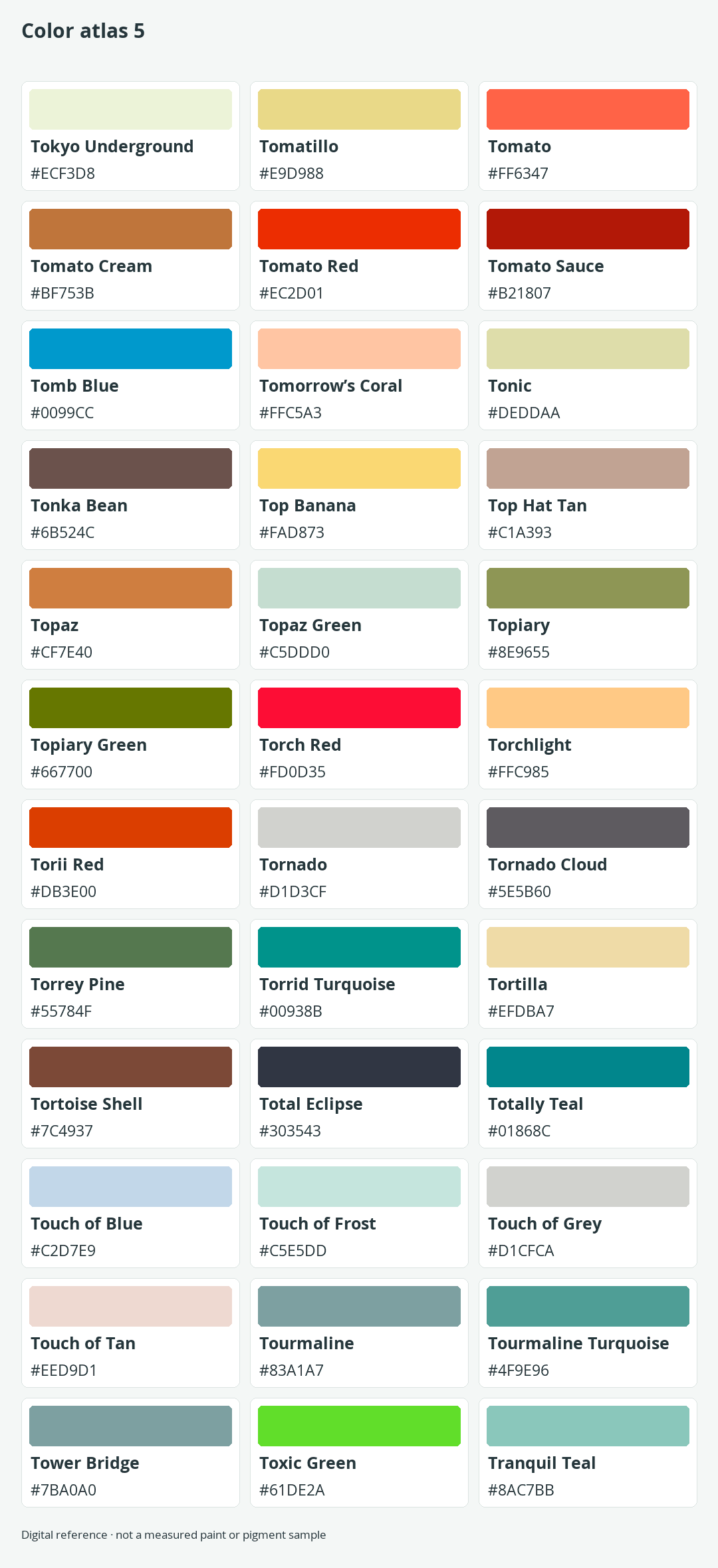 Colors That Start With T: 240 Names With HEX and RGB
