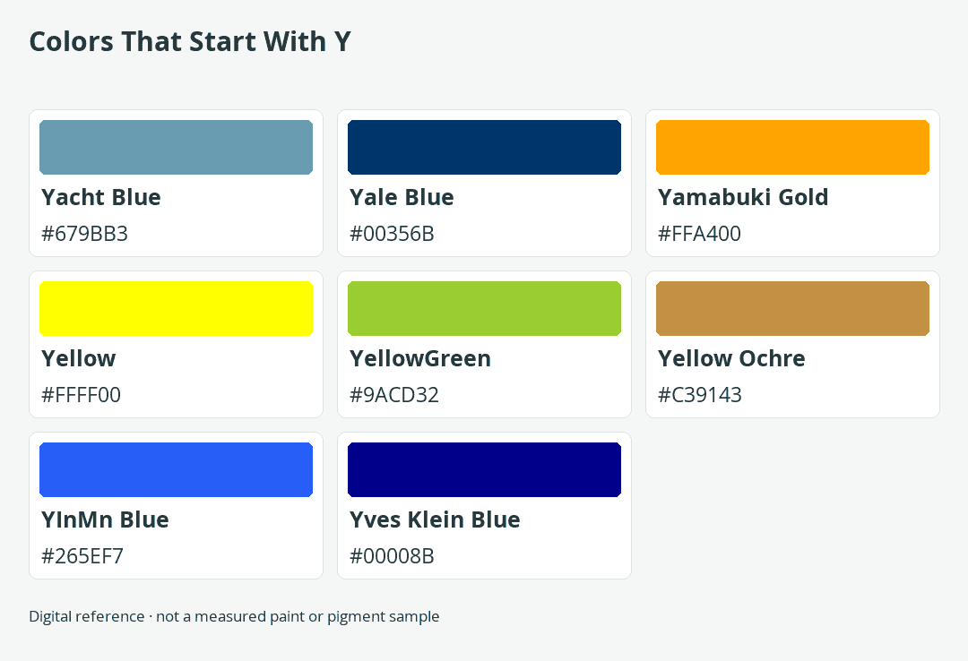 Colors That Start With Y