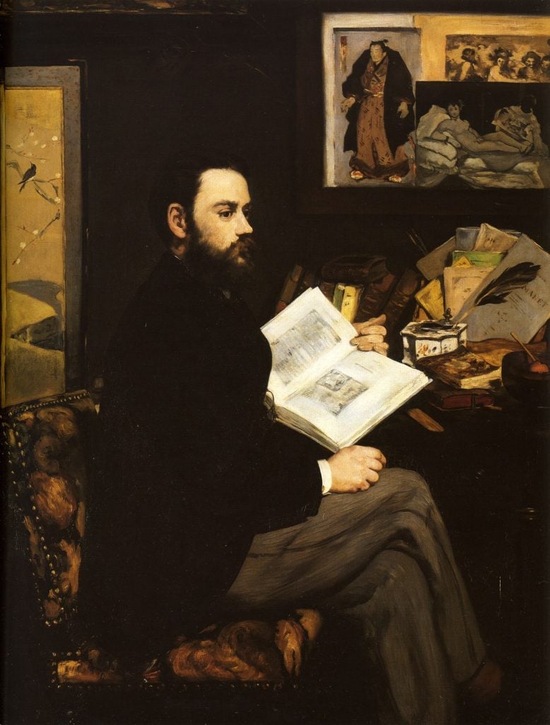 Manet, Edouard - Portrait of Emile Zola. Portrait of Émile Zola, 1868, by Édouard Manet. Musée d'Orsay.
