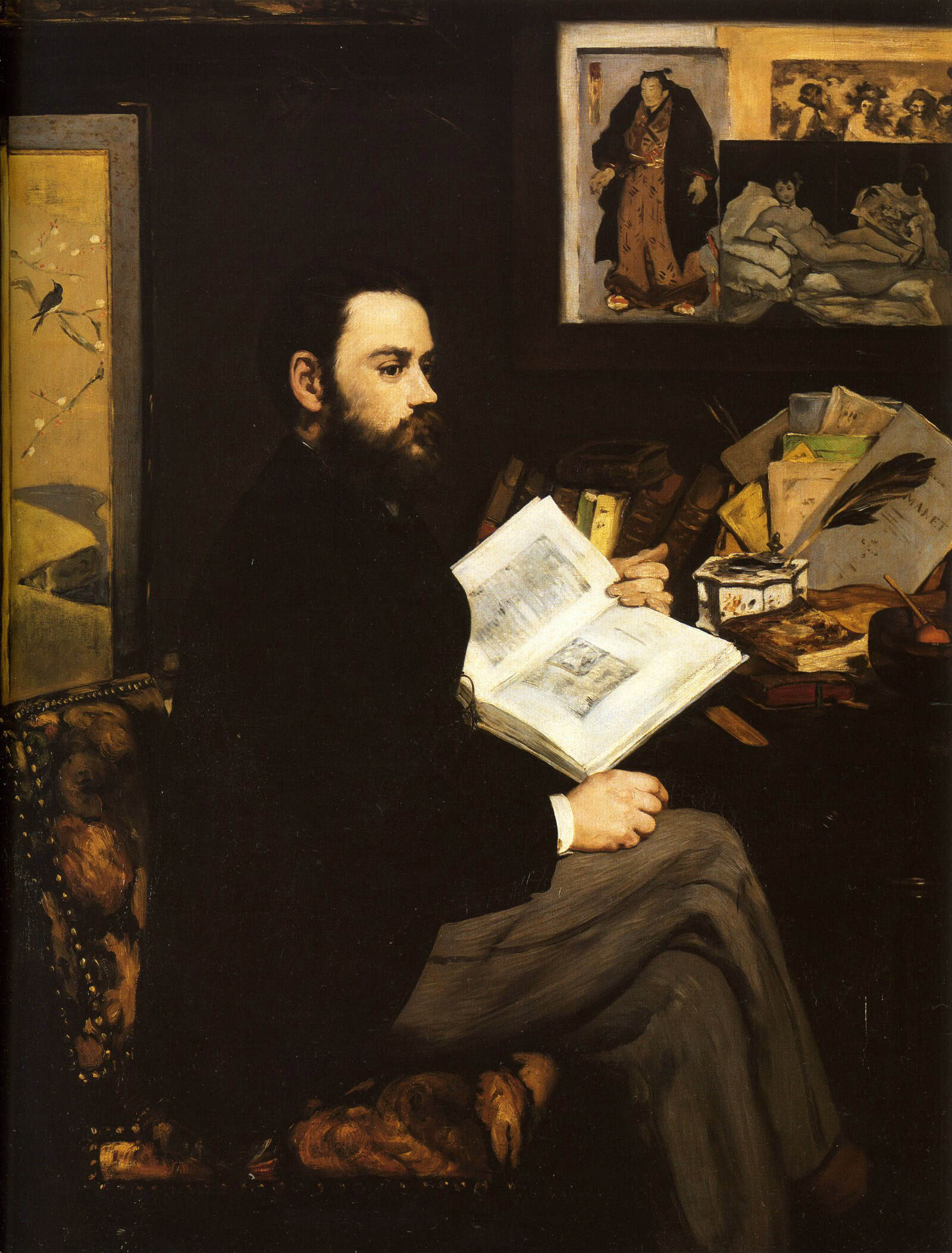 Manet, Edouard - Portrait of Emile Zola. Portrait of Émile Zola, 1868, by Édouard Manet. Musée d'Orsay.