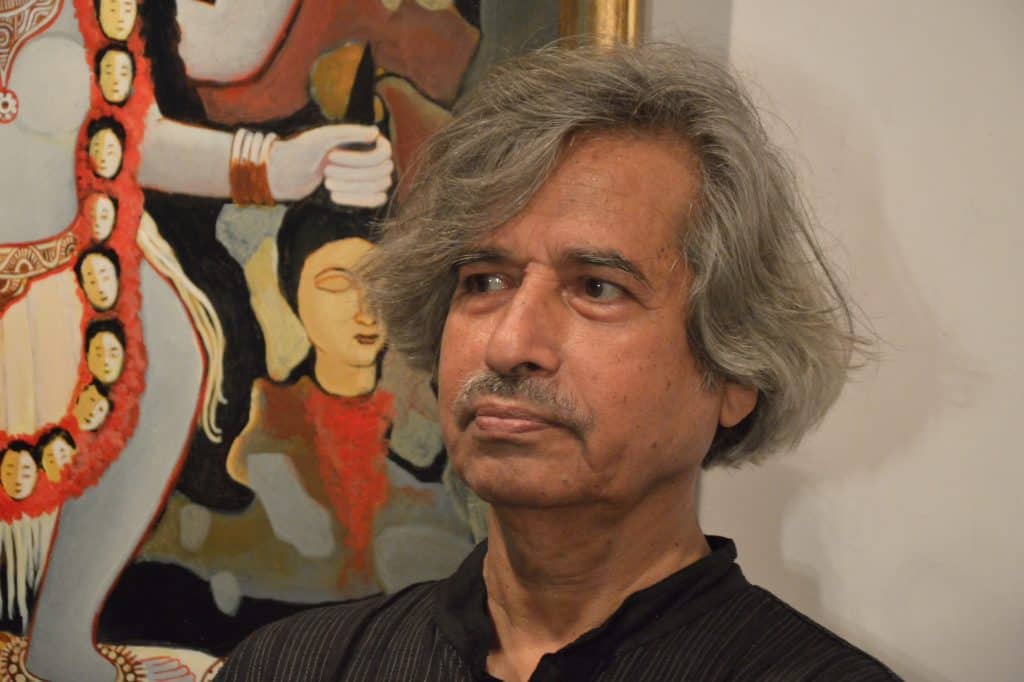 Jogen Chowdhury photographed at the Academy of Fine Arts in Kolkata in 2012.