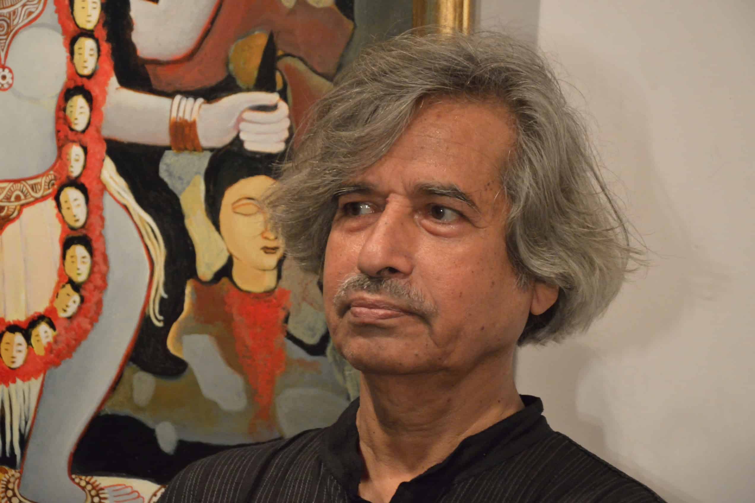 Jogen Chowdhury photographed at the Academy of Fine Arts in Kolkata in 2012.