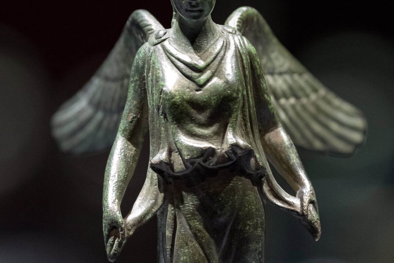 A Roman figurine of Victoria is displayed at the Kunsthistorisches Museum in Vienna.