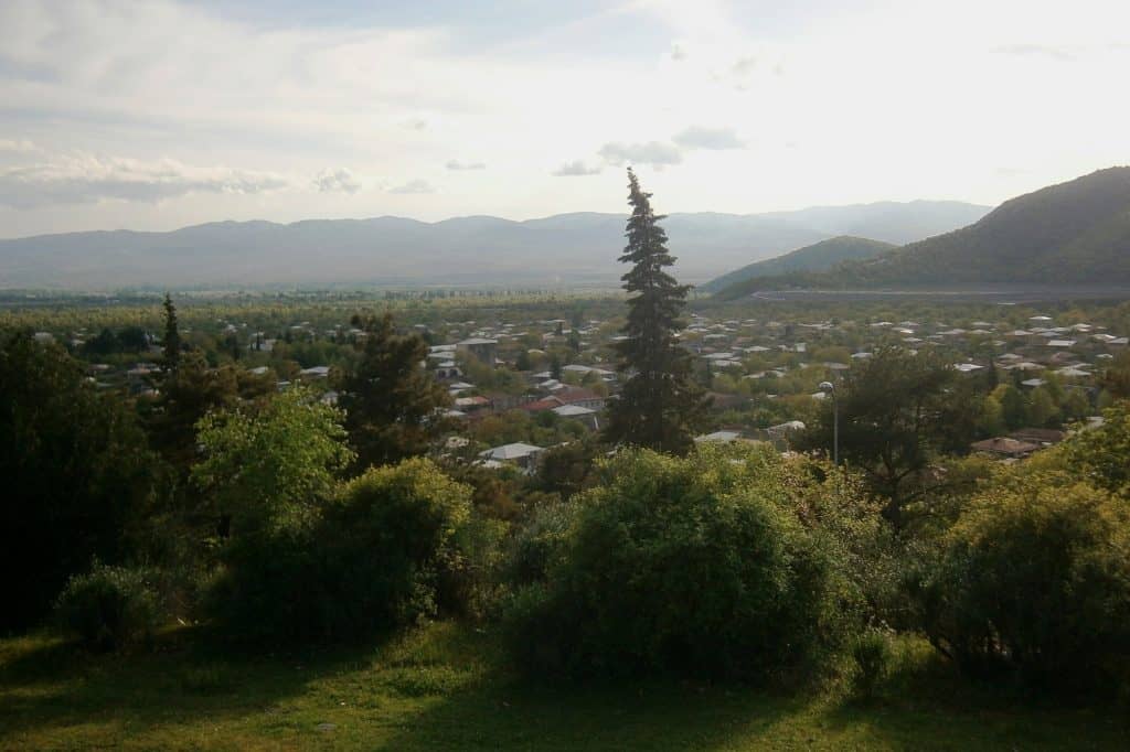 A wide view across Kvareli, Georgia, and its surrounding landscape.