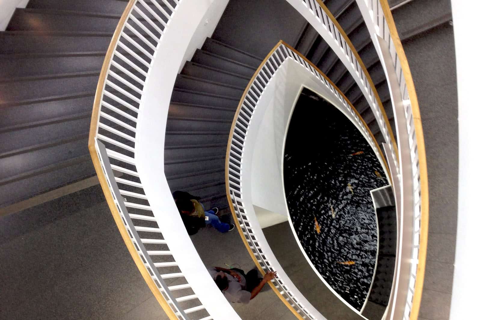 Interior staircase at the Museum of Contemporary Art Chicago.