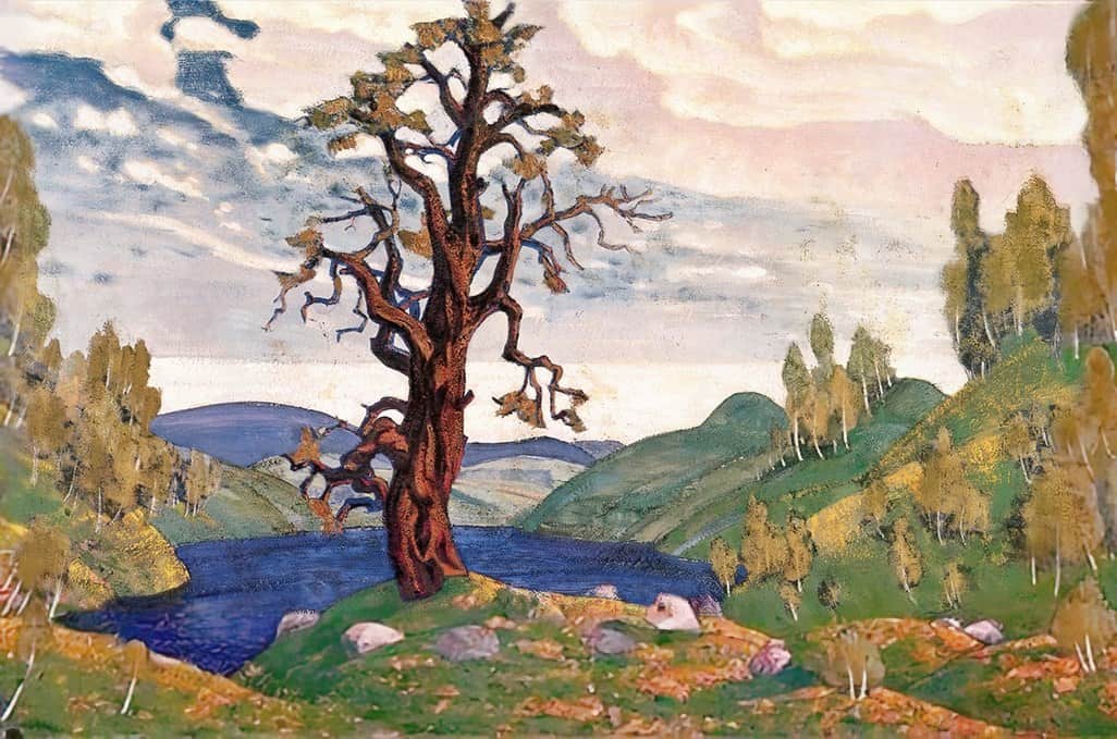 Roerich’s 1912 Kiss to the Earth design established the landscape for the first act of the 1913 production of The Rite of Spring.