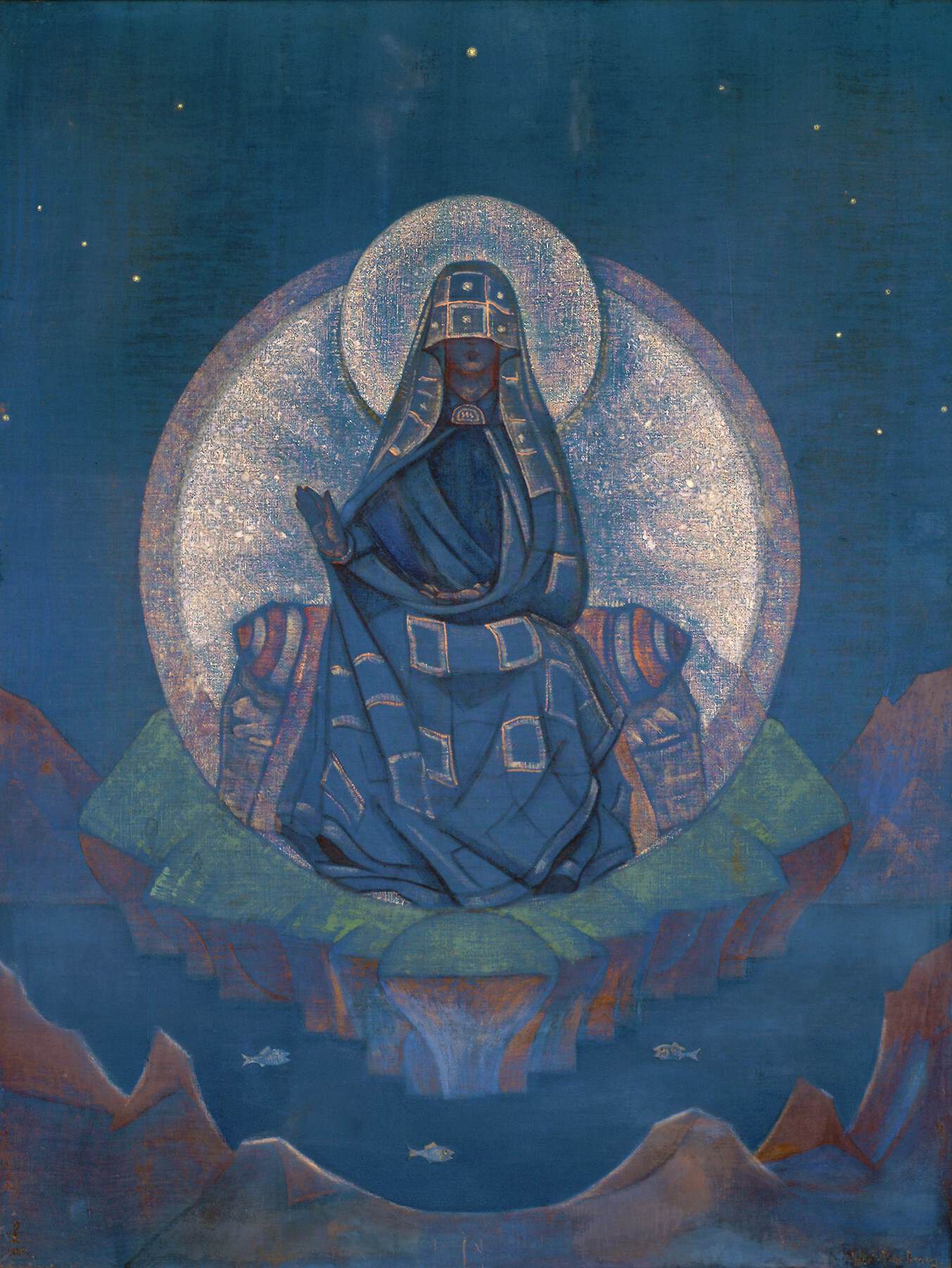 Nicholas Roerich - Mother of the World, 1924 - original. One version of Nicholas Roerich's Mother of the World in its original colours.
