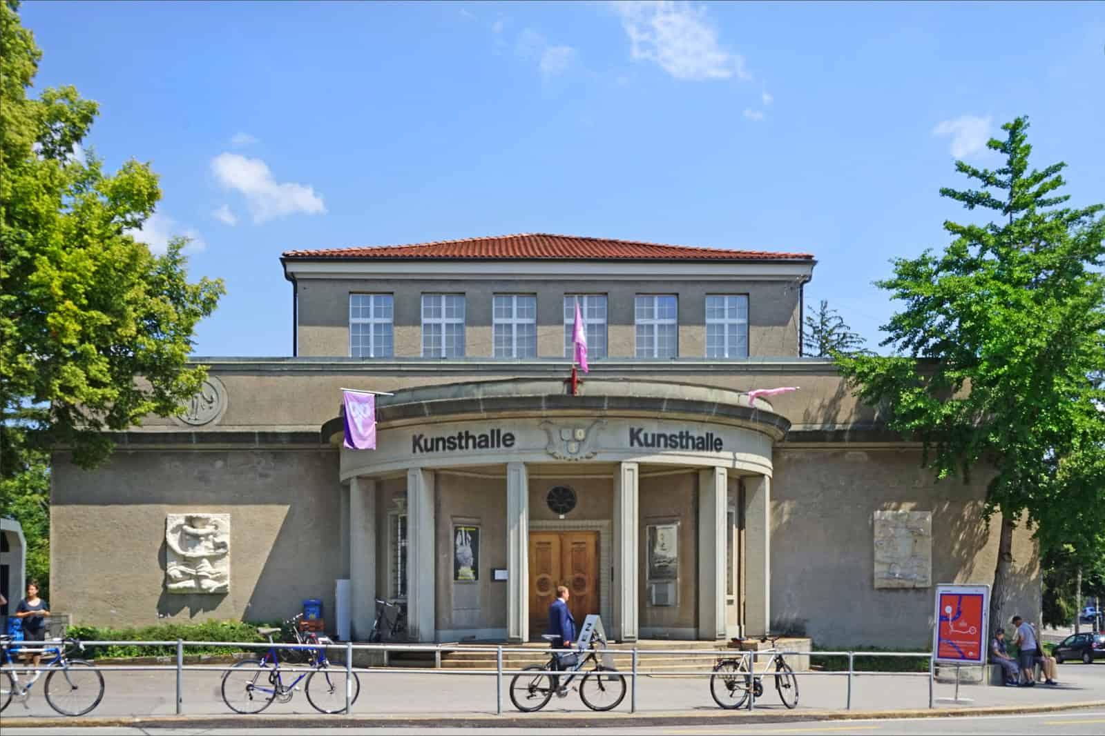 Façade and entrance of Kunsthalle Bern in Switzerland.
