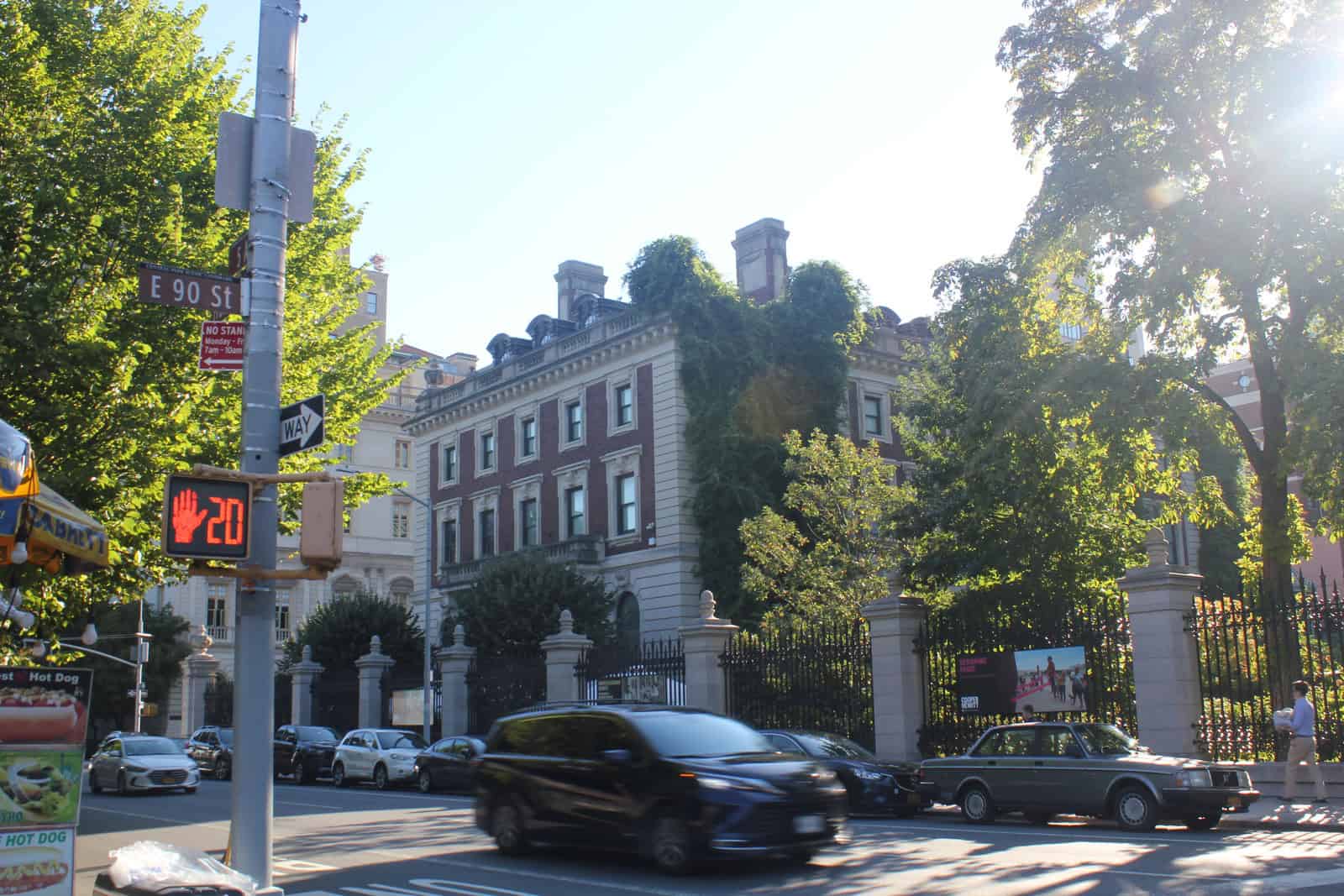 The brick and limestone facade of Cooper Hewitt’s Andrew Carnegie Mansion in New York.