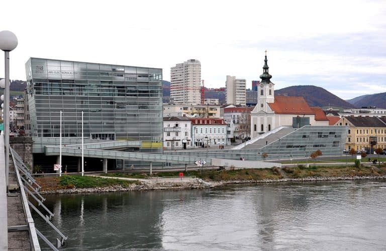 The Ars Electronica Center in Linz, Austria, a center for new media art