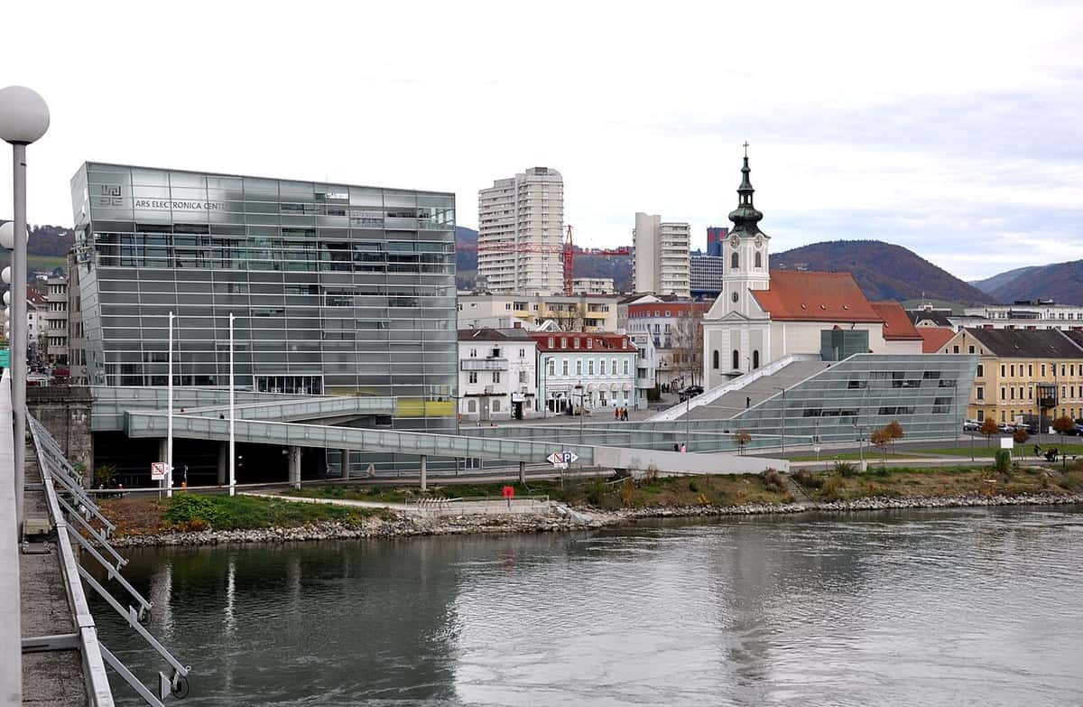 The Ars Electronica Center in Linz, Austria, a center for new media art