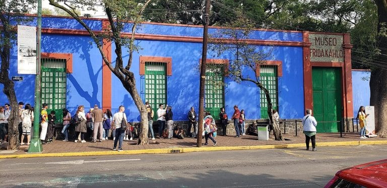 The Blue House (Casa Azul), where Frida Kahlo lived and painted, today the Frida Kahlo Museum in Coyoacán, Mexico City